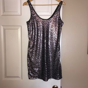 🤍 Express Sequin Slip Dress - Size M